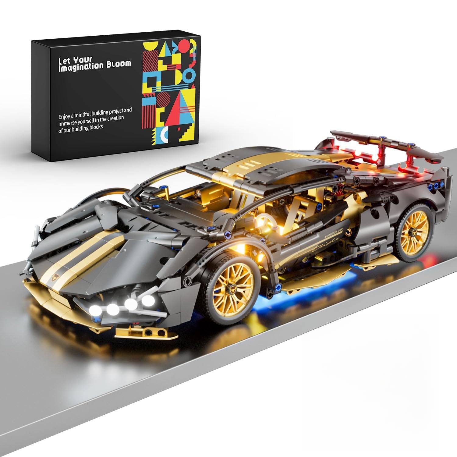 PinkBee 1:14 sport car front view highlights detailed display-ready model