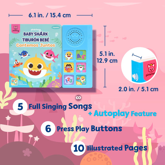 Pinkfong Baby Shark 6-buttons close-up highlights interactive learning