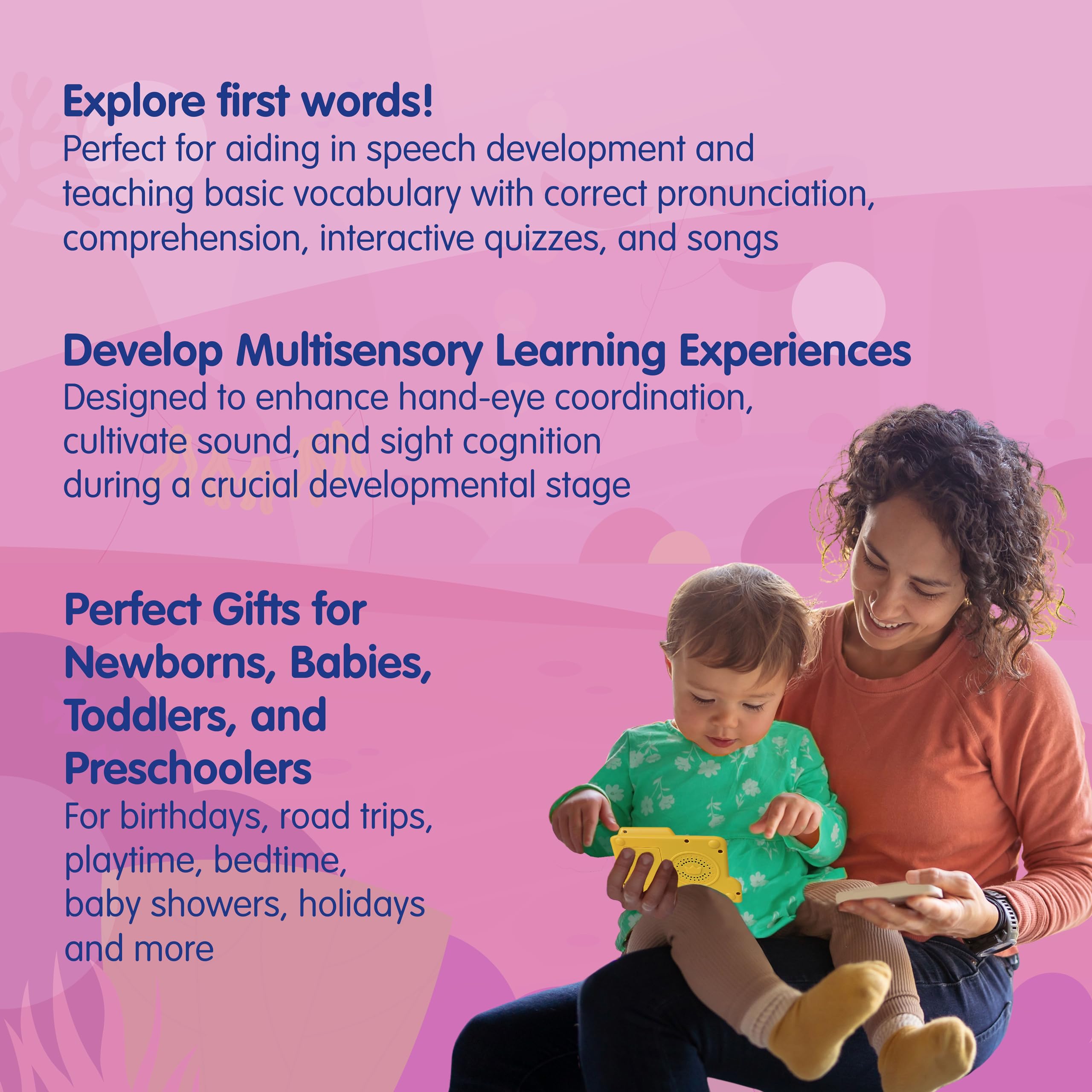 Pinkfong bright colorful bus invites curious toddlers to explore sounds.