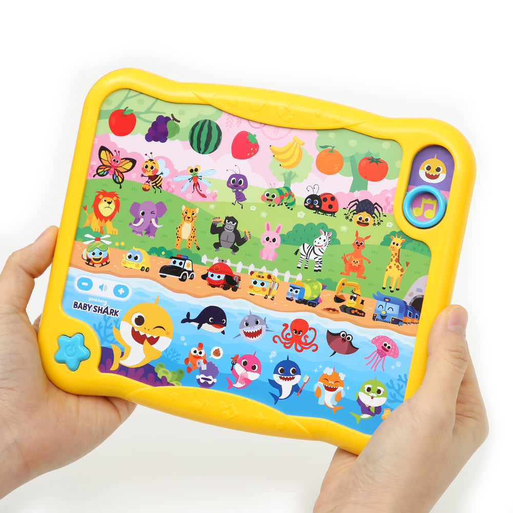 Pinkfong Baby Shark Sing & Learn Pad front view boosts early literacy through interactive songs.