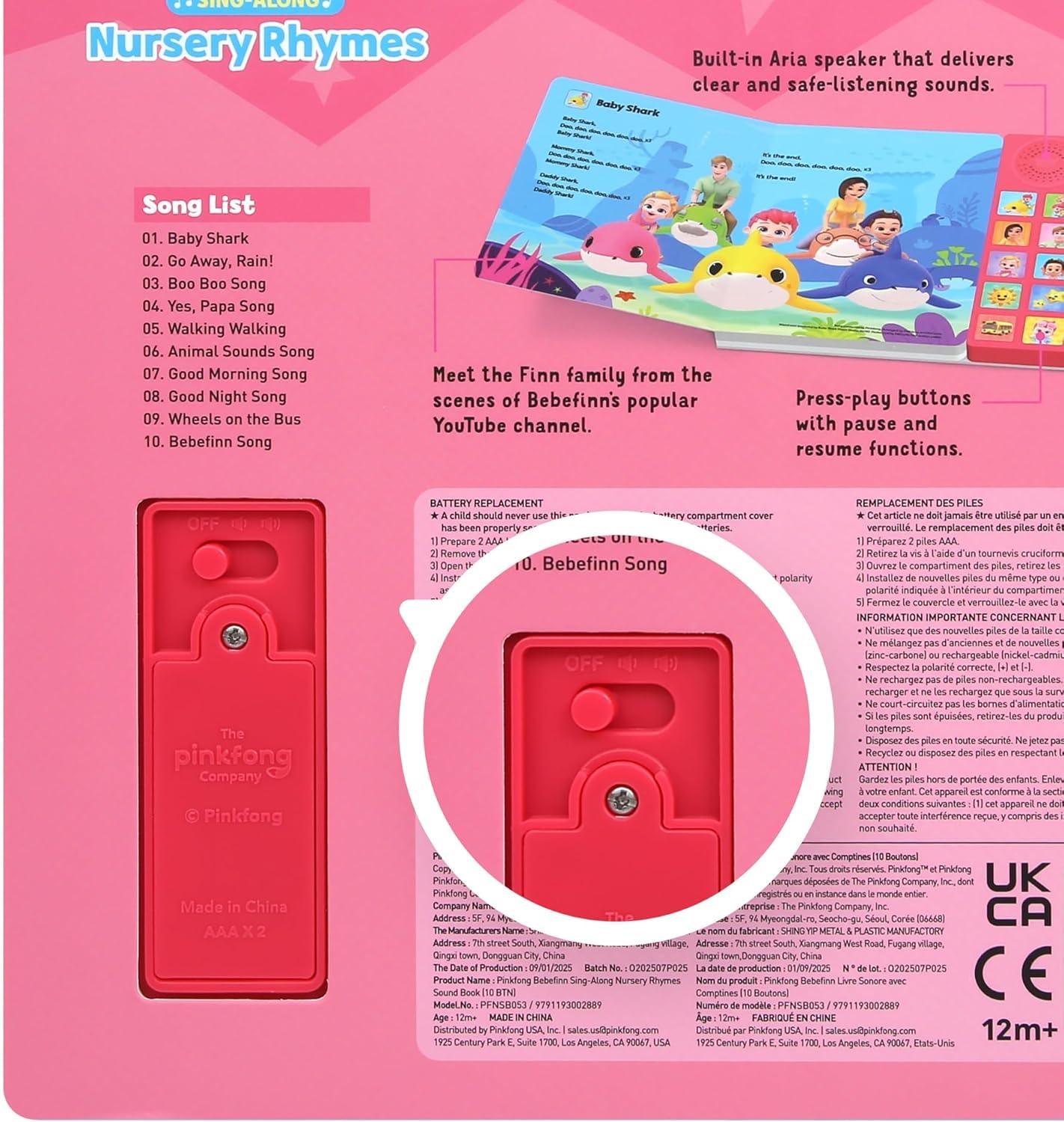 Pinkfong Bebefinn Durable board pages withstand active play