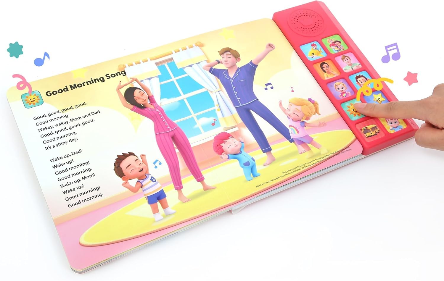 Pinkfong Bebefinn Yes Papa button for interactive rhythm moments