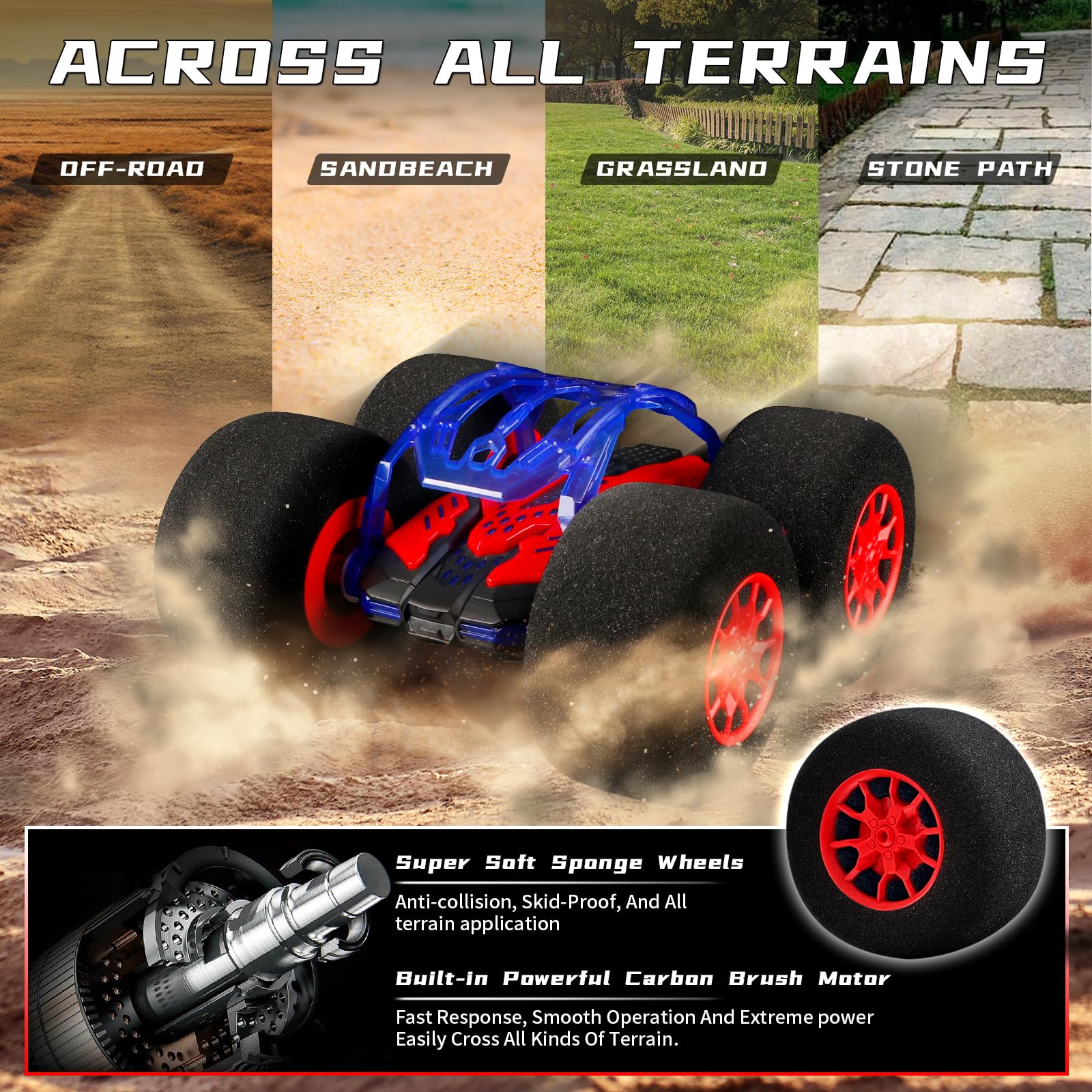 pinkking RC car designed for indoor-outdoor versatility on varied terrain