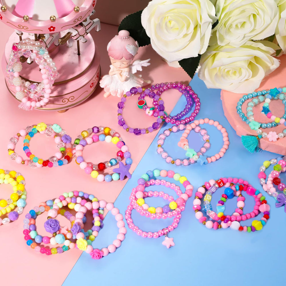 PinkSheep flower-themed bracelets: colorful fashion accents for kids' outfits.
