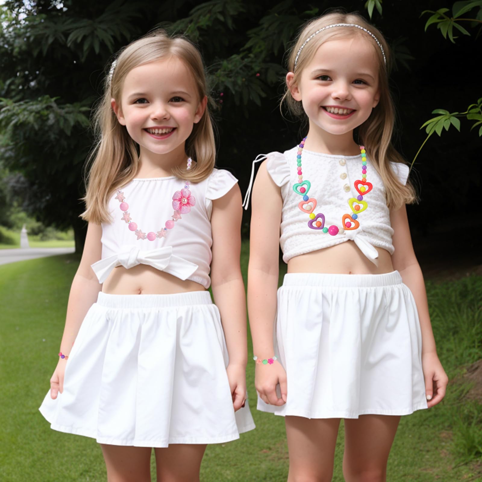 PinkSheep jewelry with flower accents suitable for imaginative play