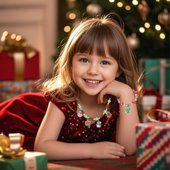 PinkSheep girls' jewelry with beaded charms, ideal for festive dress-up and gift-giving.