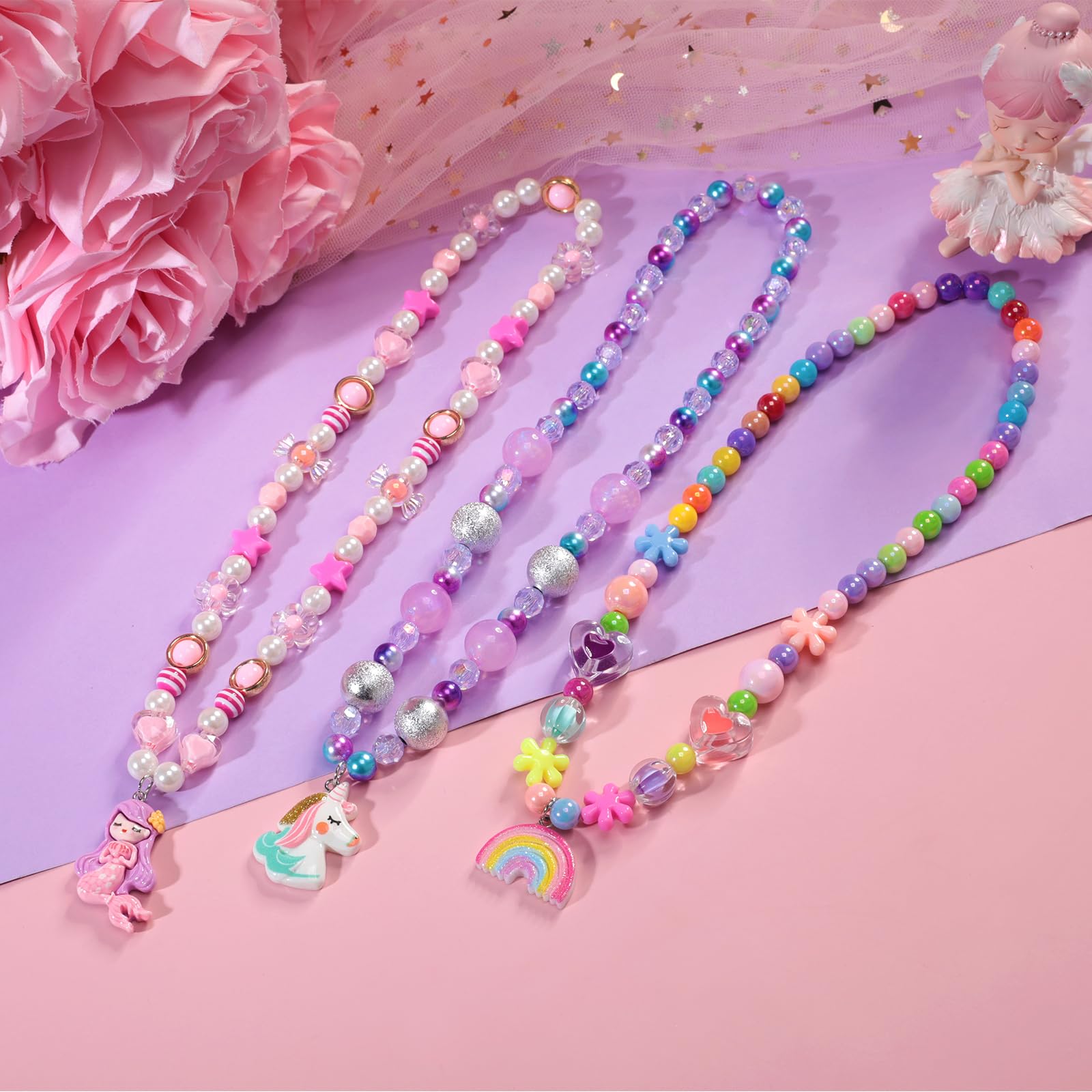 PinkSheep favor bags with mermaid jewelry, quick party loot options