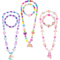 PinkSheep Mermaid necklaces for girls, vibrant beads ideal for party favors