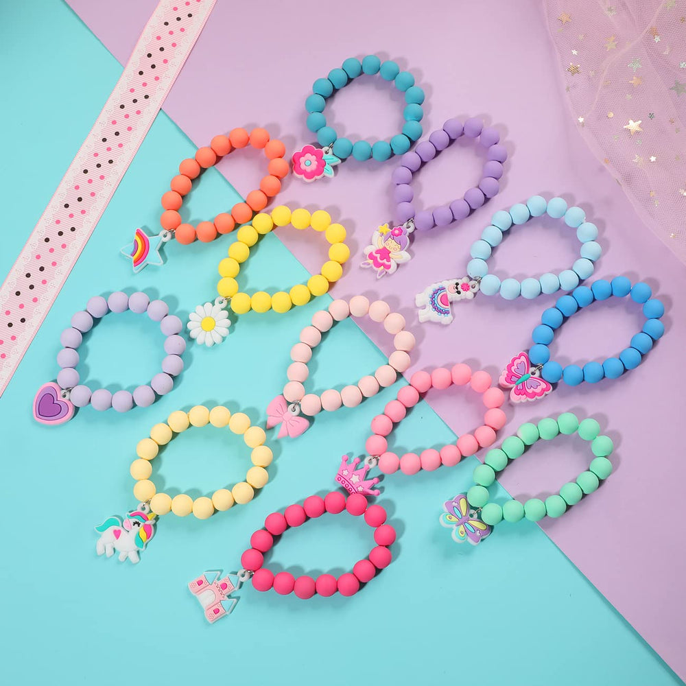PinkSheep rainbow bracelet with butterfly charm enhances outfits.