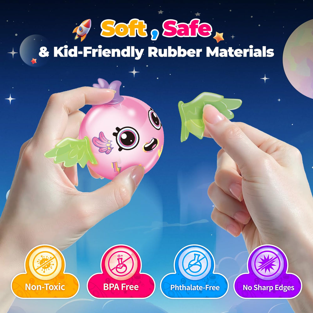PINSHILE DIY set with tools for kid-friendly space balloon crafts.