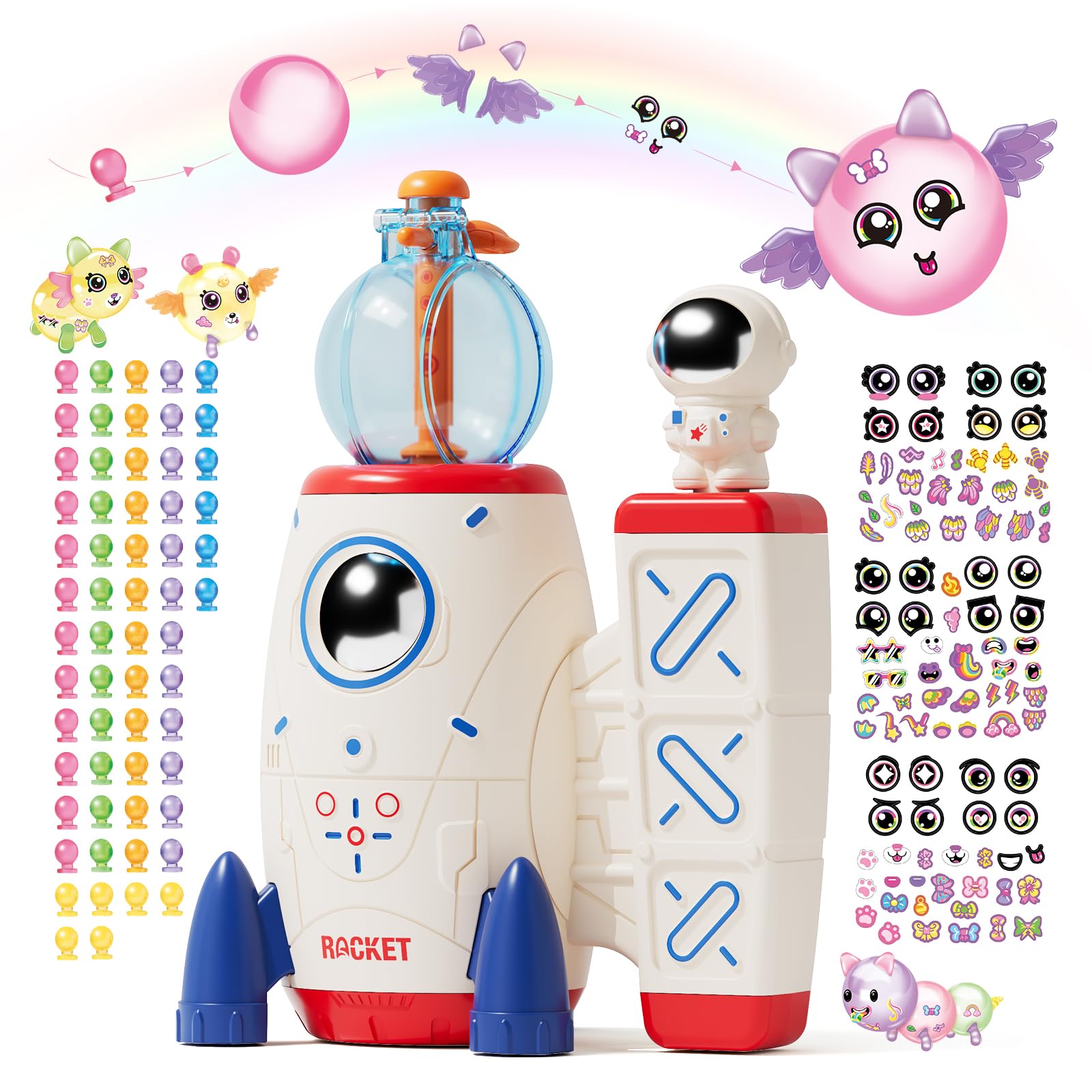 PINSHILE Space Magic balloon buddy with rocket pump ready for quick, creative play.