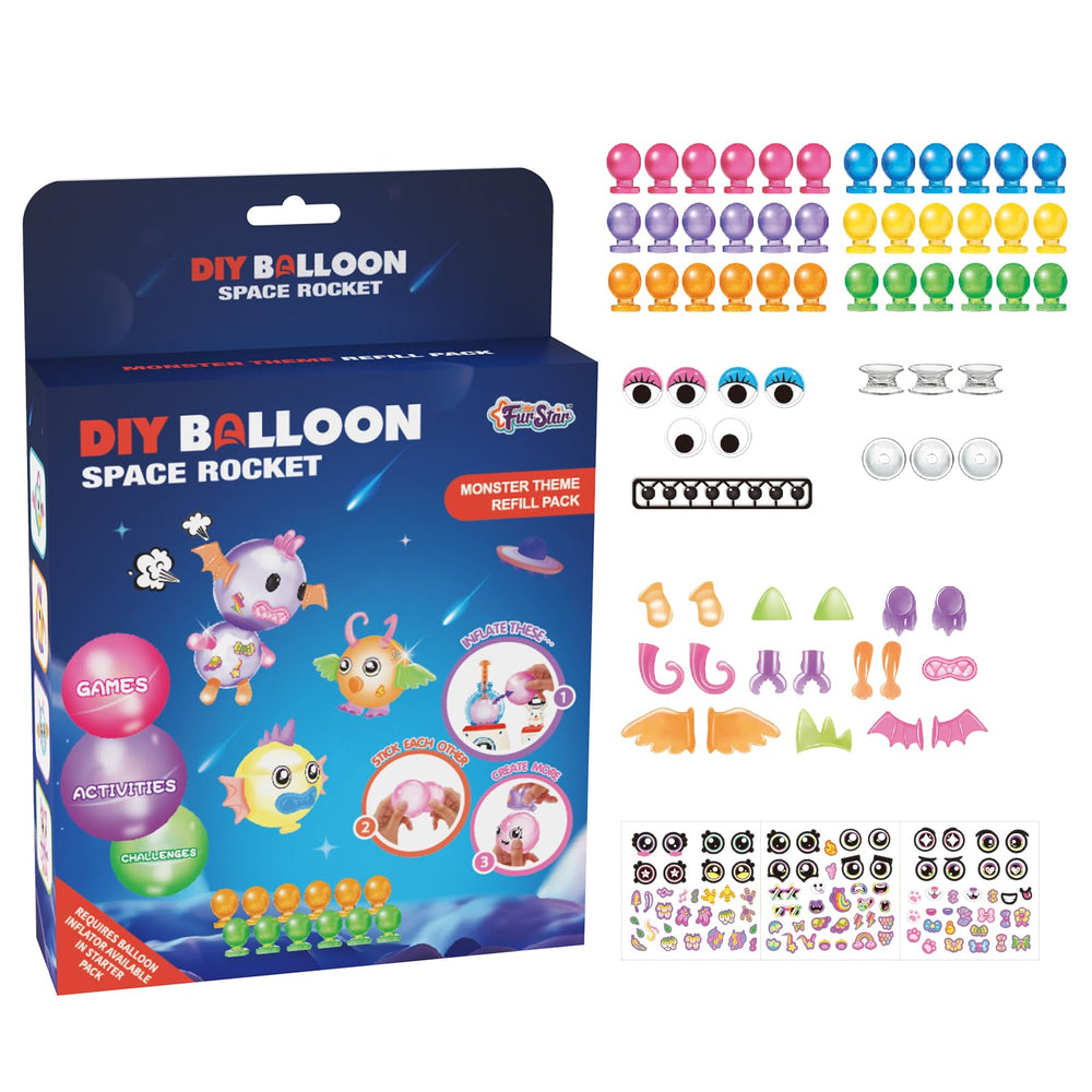 PINSHILE DIY Space Magic Balloon Craft Set contents for imaginative balloon crafts.