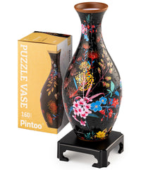 Pintoo 3D Puzzle Vase assembled on display with sculptural presence.