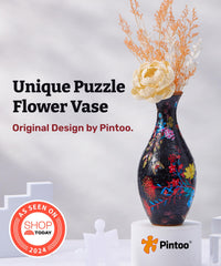 Pintoo 3D Puzzle Vase detachable water cup for easy refreshing arrangements.