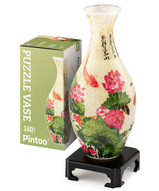 Pintoo S1024 3D puzzle vase with detachable water cup for easy arrangements.
