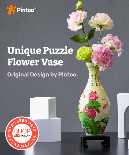 Pintoo S1024 decorative floral container with vivid 3D puzzle design.