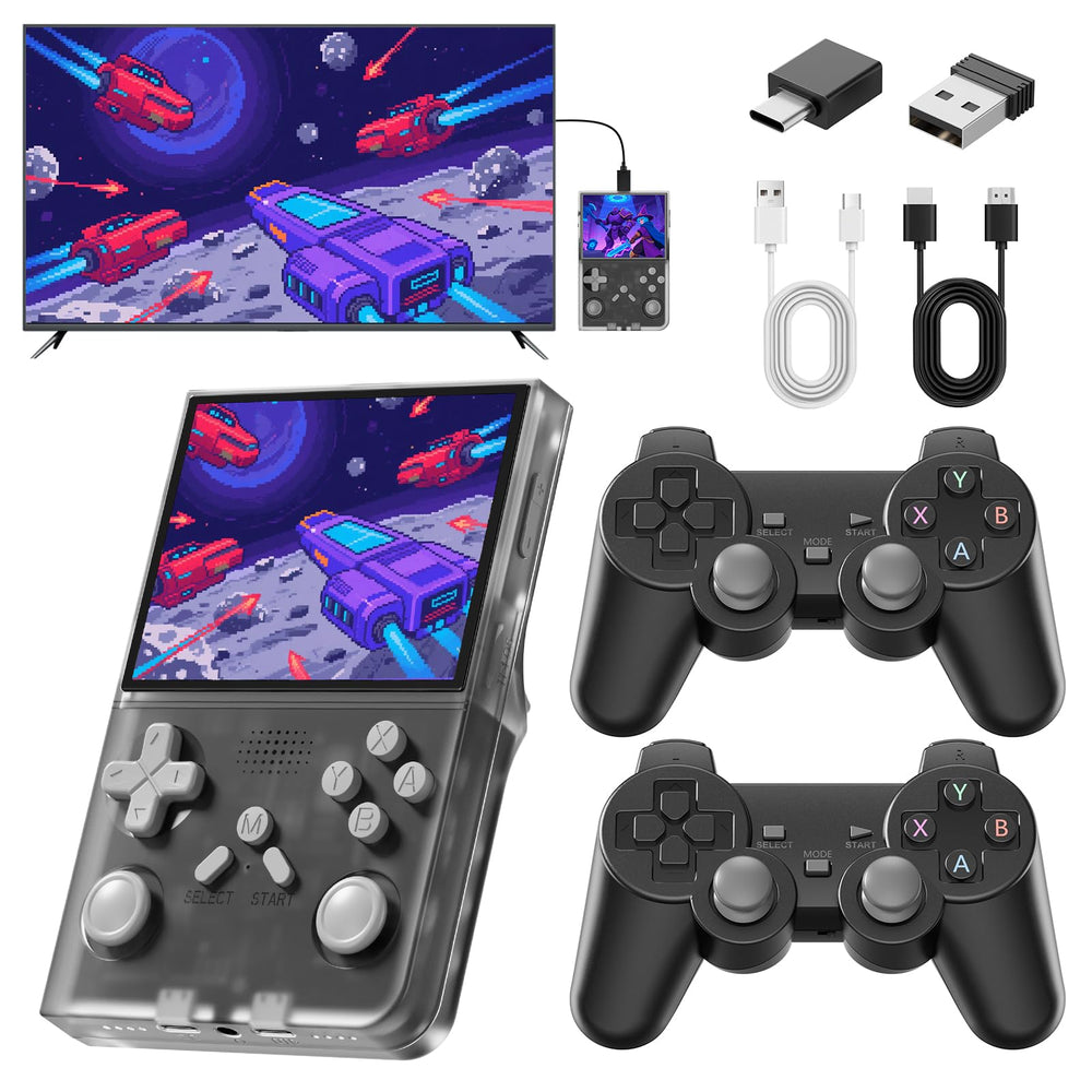 PINVOK R40 handheld console front view for portable retro gaming on the go.