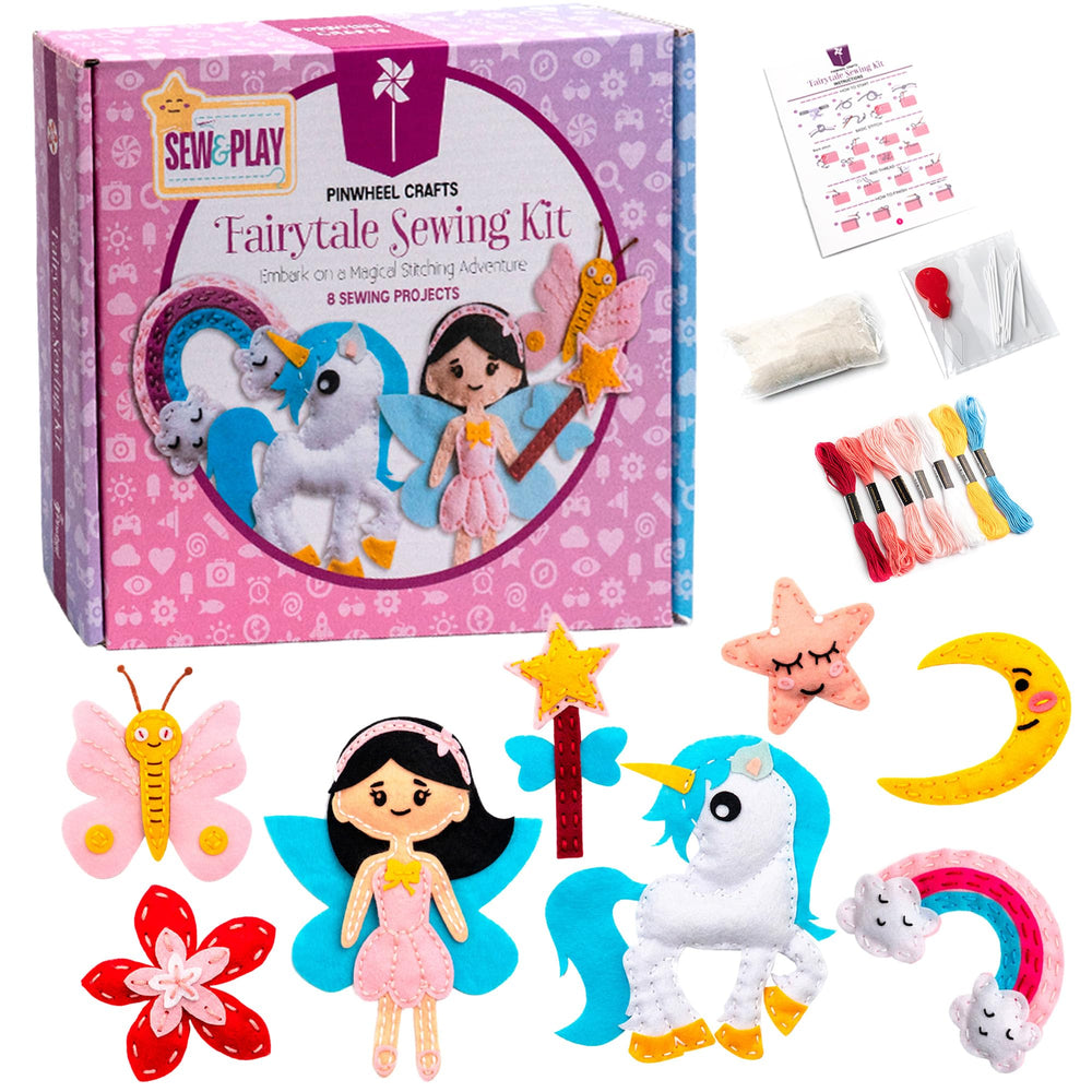 Pinwheel Crafts beginner sewing kit unicorn, ideal for imaginative play and learning
