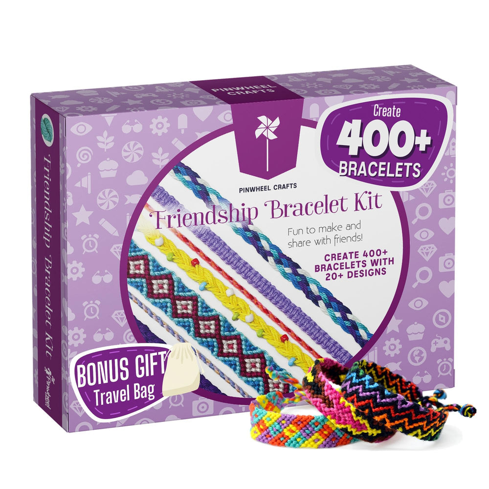 Pinwheel Crafts friendship bracelet kit on-the-go bag for portable crafting anywhere