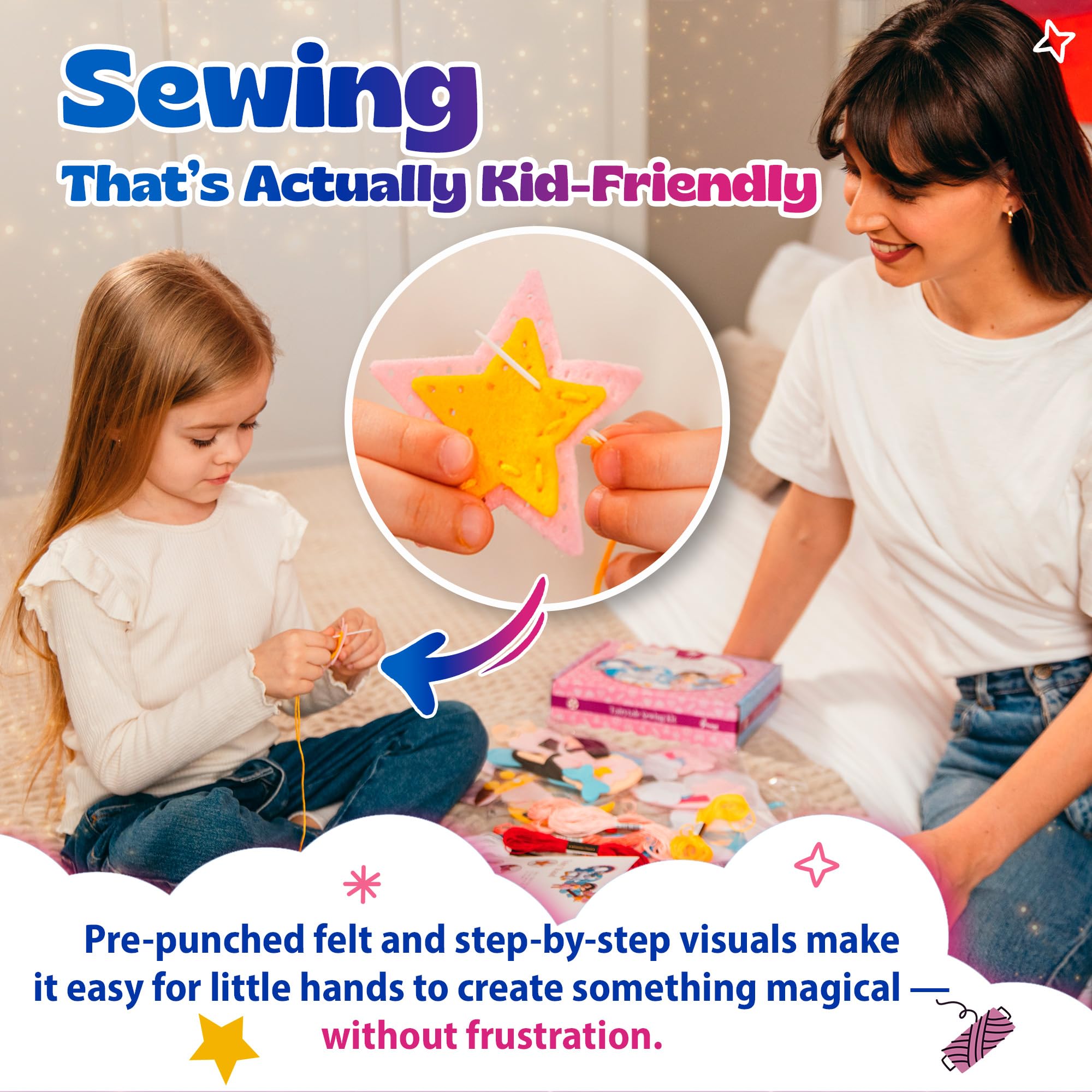 Pinwheel Crafts plastic needles ensure safe, easy punctures for young beginners