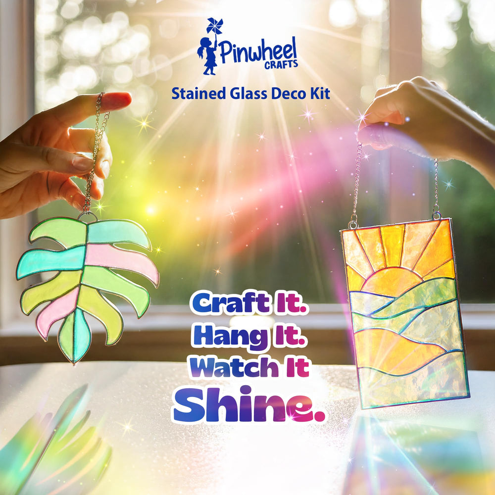 Pinwheel Crafts sunset suncatcher creates warm ambience in any room.