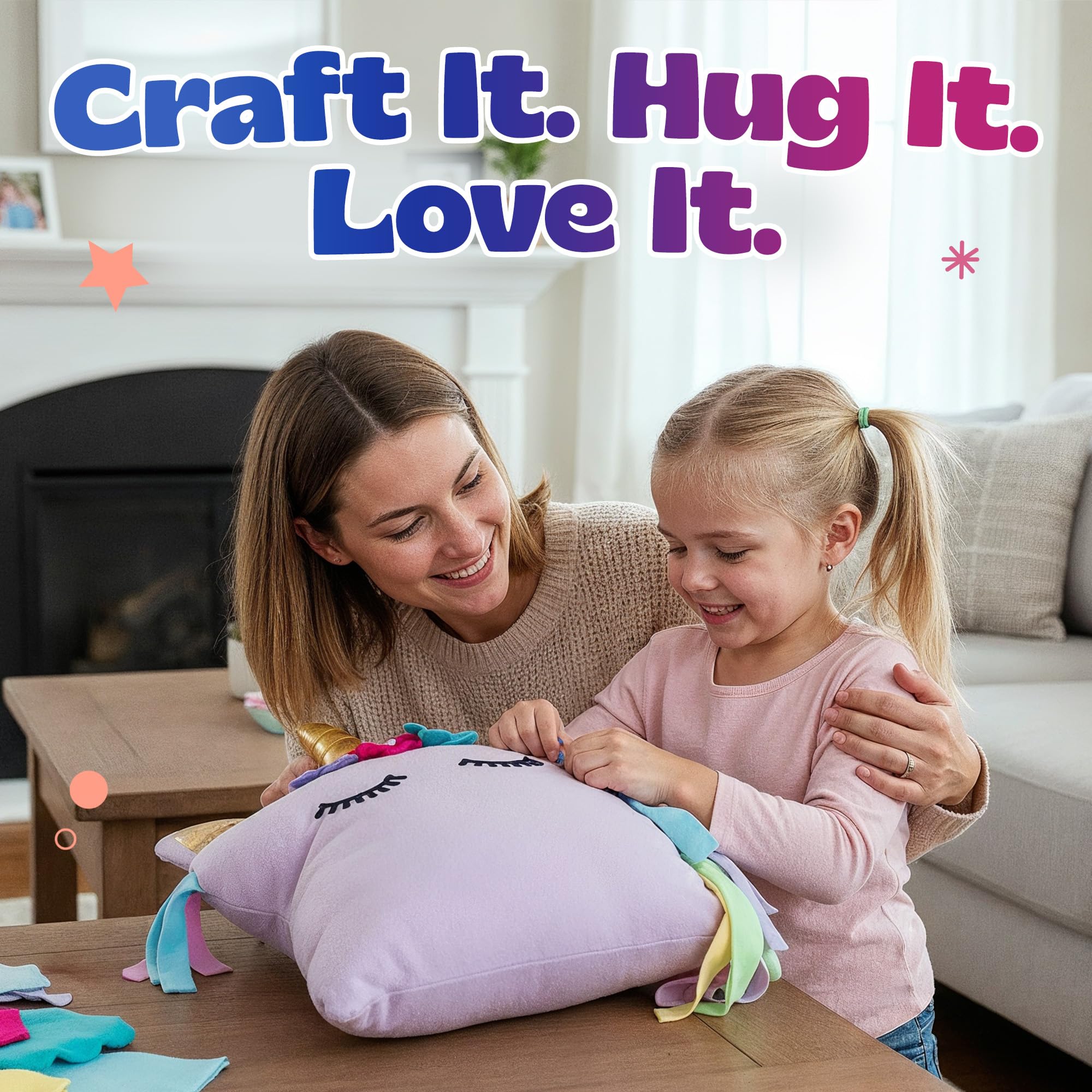 Pinwheel Crafts Unicorn Pillow Kit stuffing included for a soft pillow