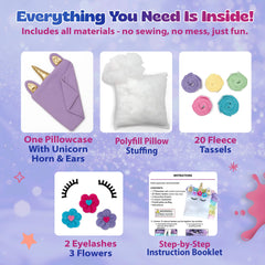 Pinwheel Crafts Unicorn Pillow Kit decorative eyelashes add playful facial details