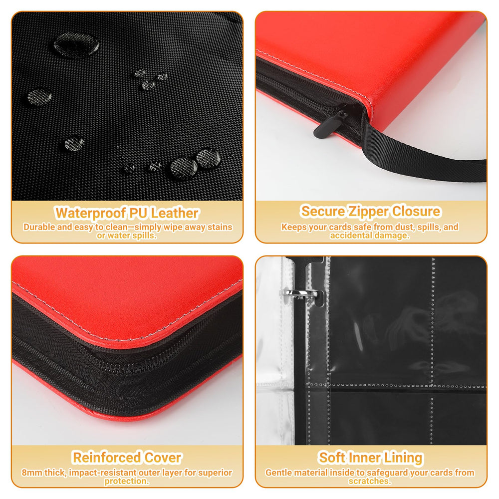 Side-loading pockets allow easy card insertion and removal.