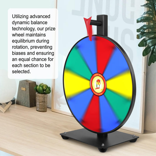 Pionites prize wheel with 10 slots showcasing vibrant colors for trade shows.