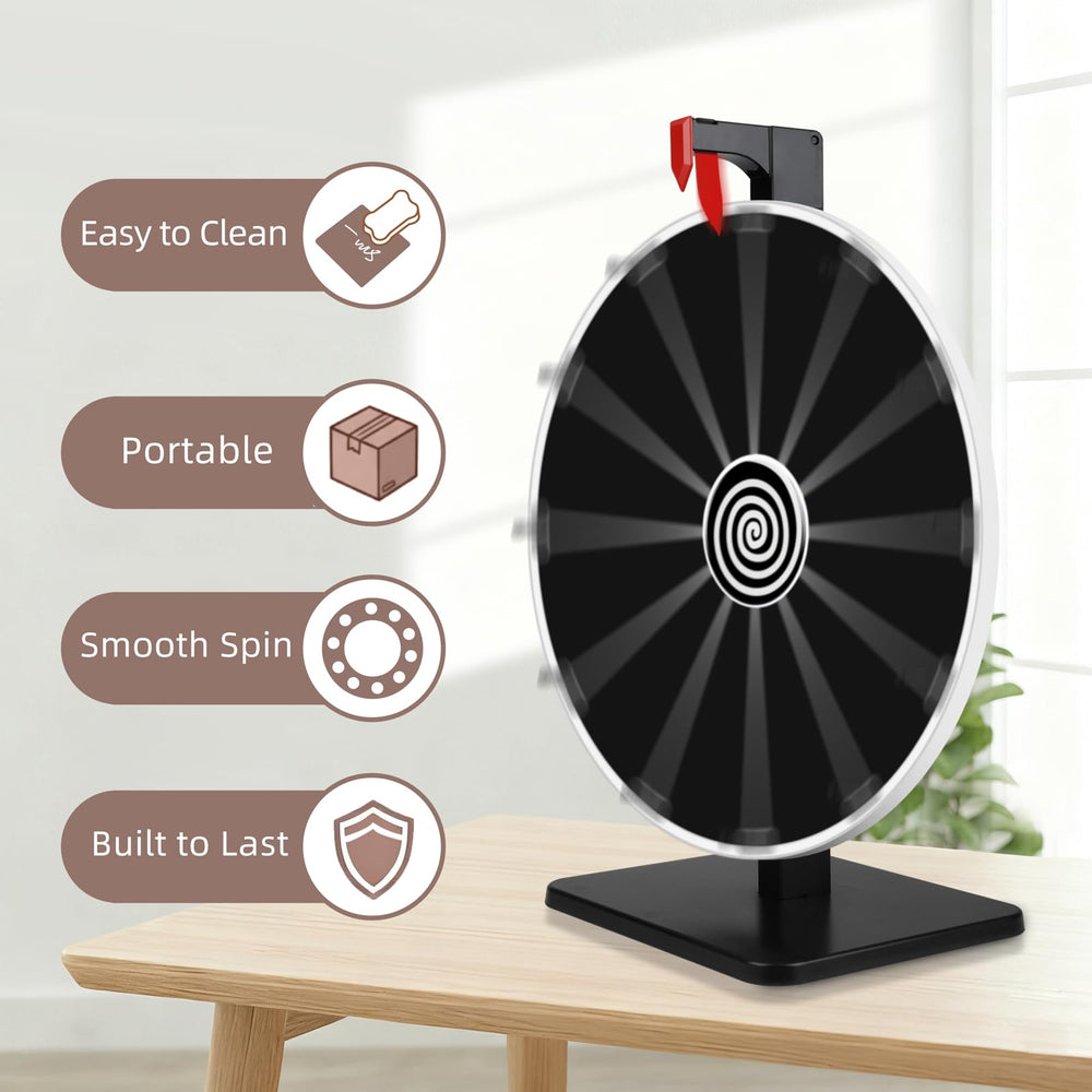 Pionites prize wheel highlights 12 slots in a compact wall-mount display.