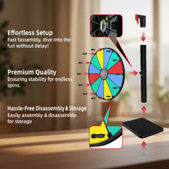 Pionites prize wheel with dynamic balance technology ensuring fair spins.