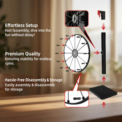 Pionites prize wheel features dynamic balance for fair spins and unbiased results.