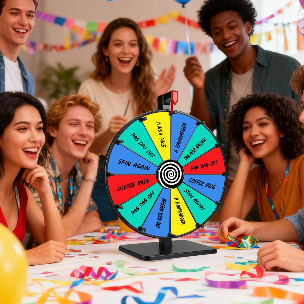 Pionites prize wheel with fast-assembly design shortening setup time.