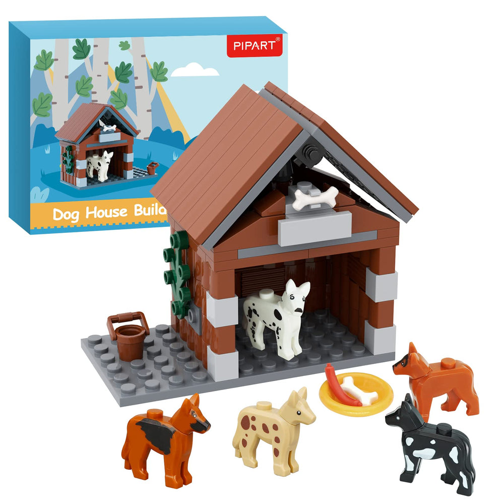 PIPART farm animals dog house assembly: durable blocks foster imaginative play.
