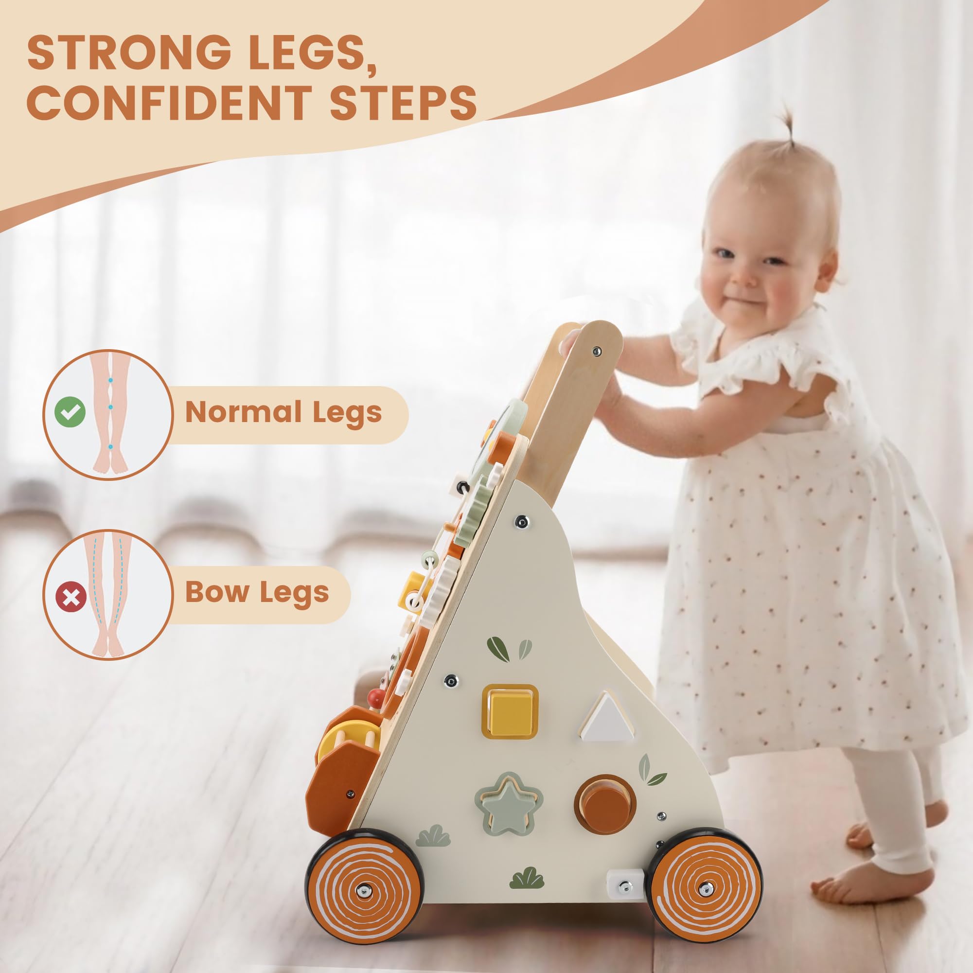 Pithfor walker anti-slip wheels for stable early movement
