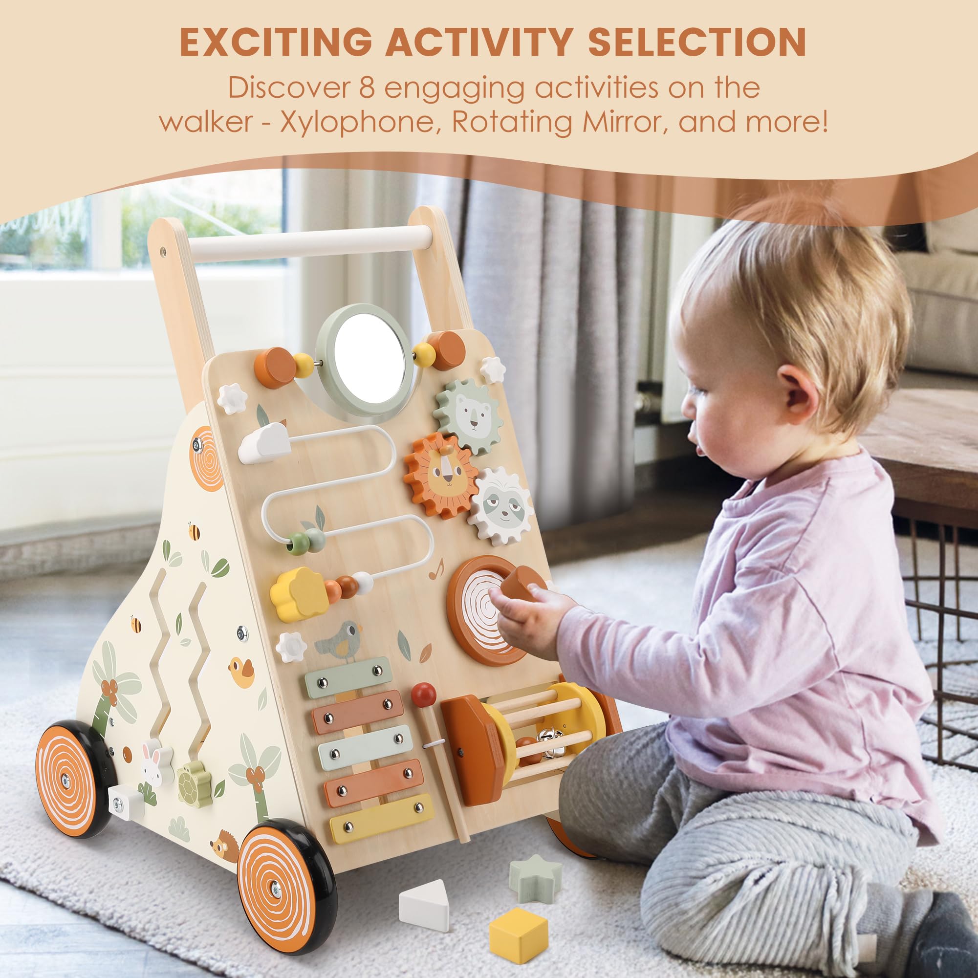 Pithfor walker mirror toy close-up encouraging self-recognition