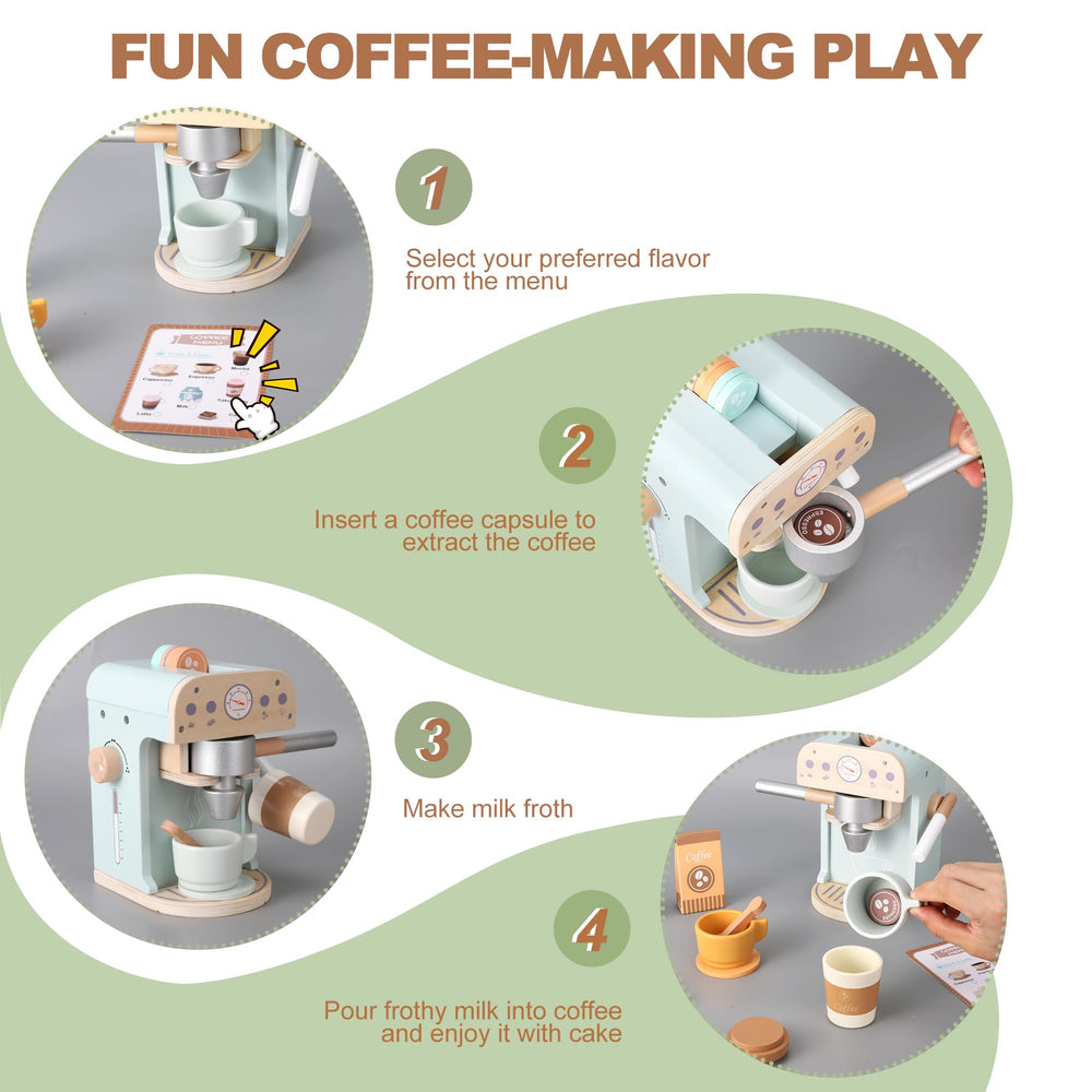 Pithfor wooden coffee filter accessory for realistic cafe role play.