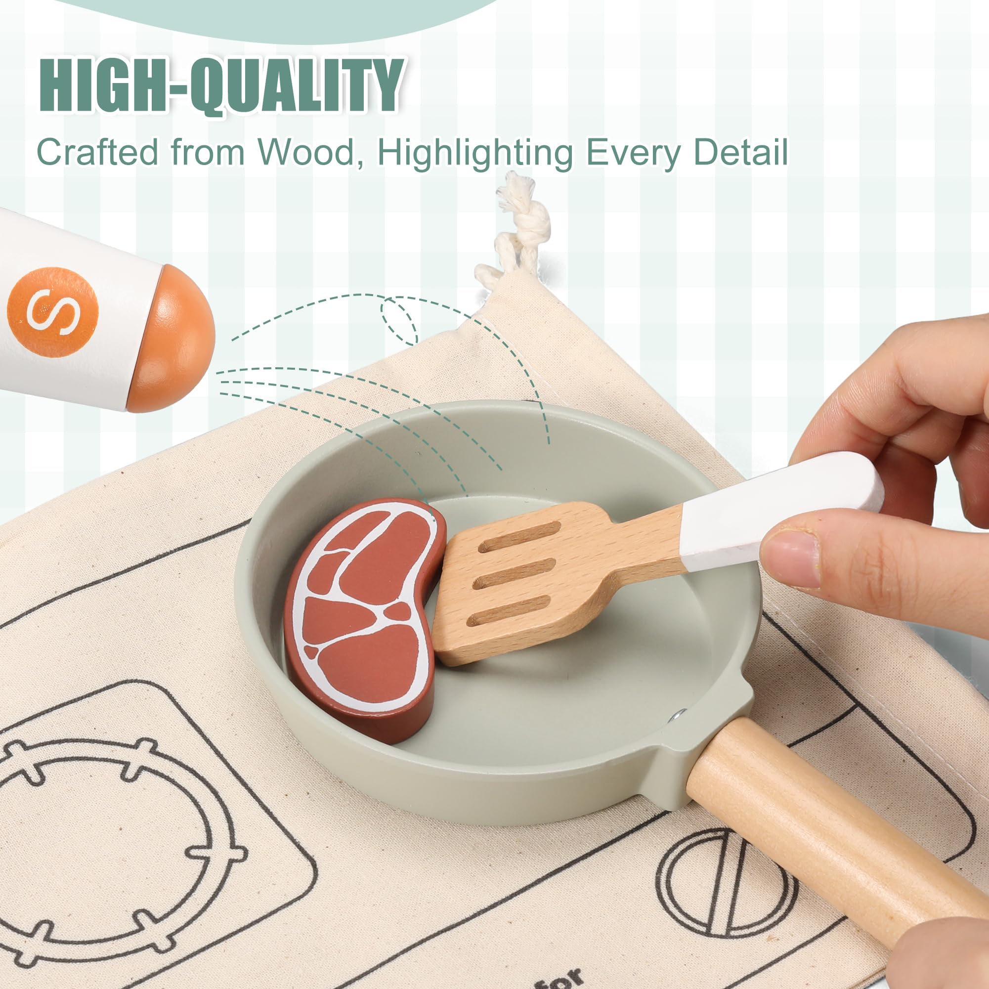 Pithfor wooden pots and pans encourage hands-on pretend cooking