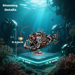 PIVONAX Angler Fish desk display assembly for decor