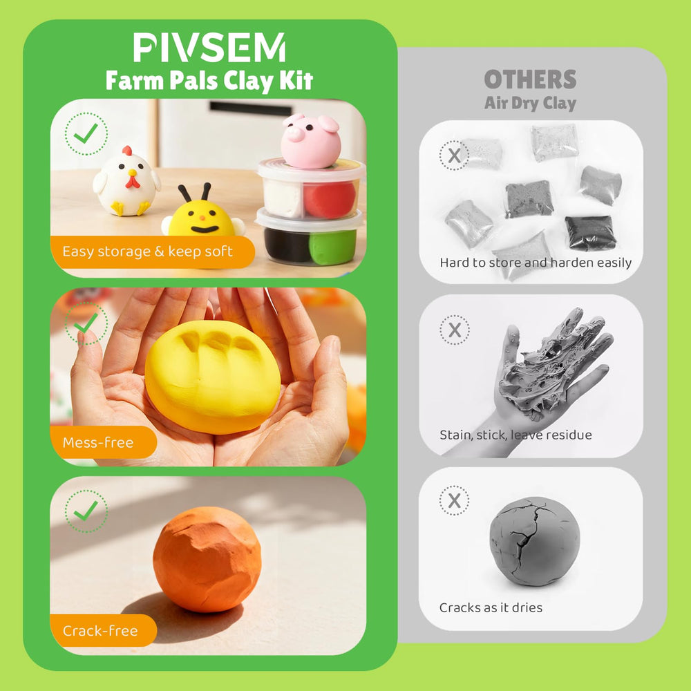 Pivsem resealable containers keep clay fresh for ongoing family art.