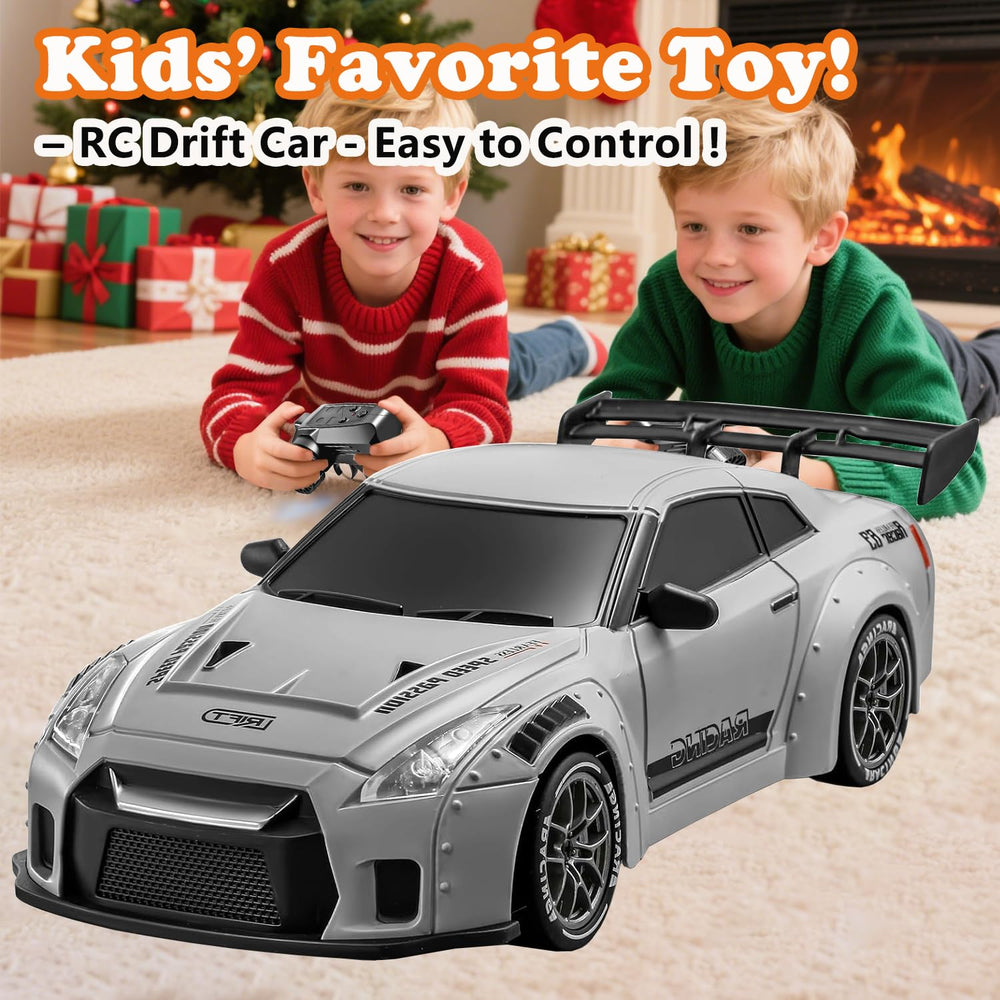 PIWIJOY RC Drift Car shock-resistant shell protects components.