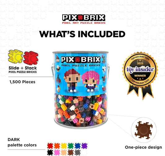 Pix Brix dark palette bricks close up highlighting rich colors for detailed builds