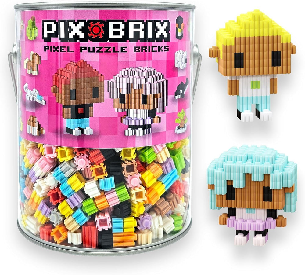 Pix Brix Pixel Art Kit bucket of 1,500 bricks enables versatile pixel art projects.