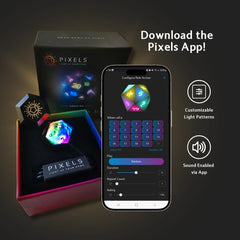 Pixels D20 Midnight Galaxy resin dice delivering balanced, durable rolls.