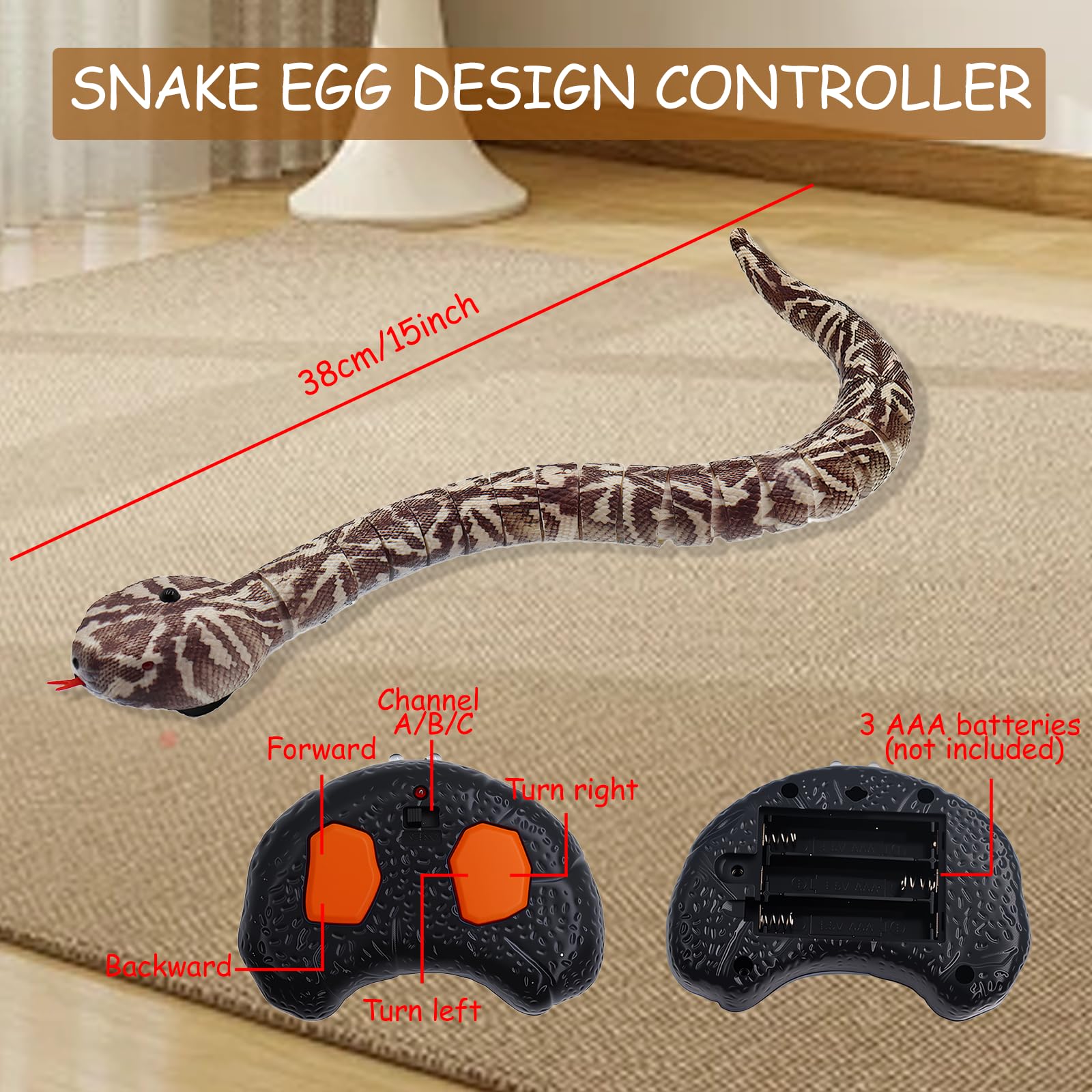 Pixibond realistic snake in action during a playful prank scene.