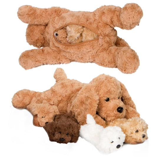 PixieCrush Adopt Me packaging image; unboxing a playful dog family set.