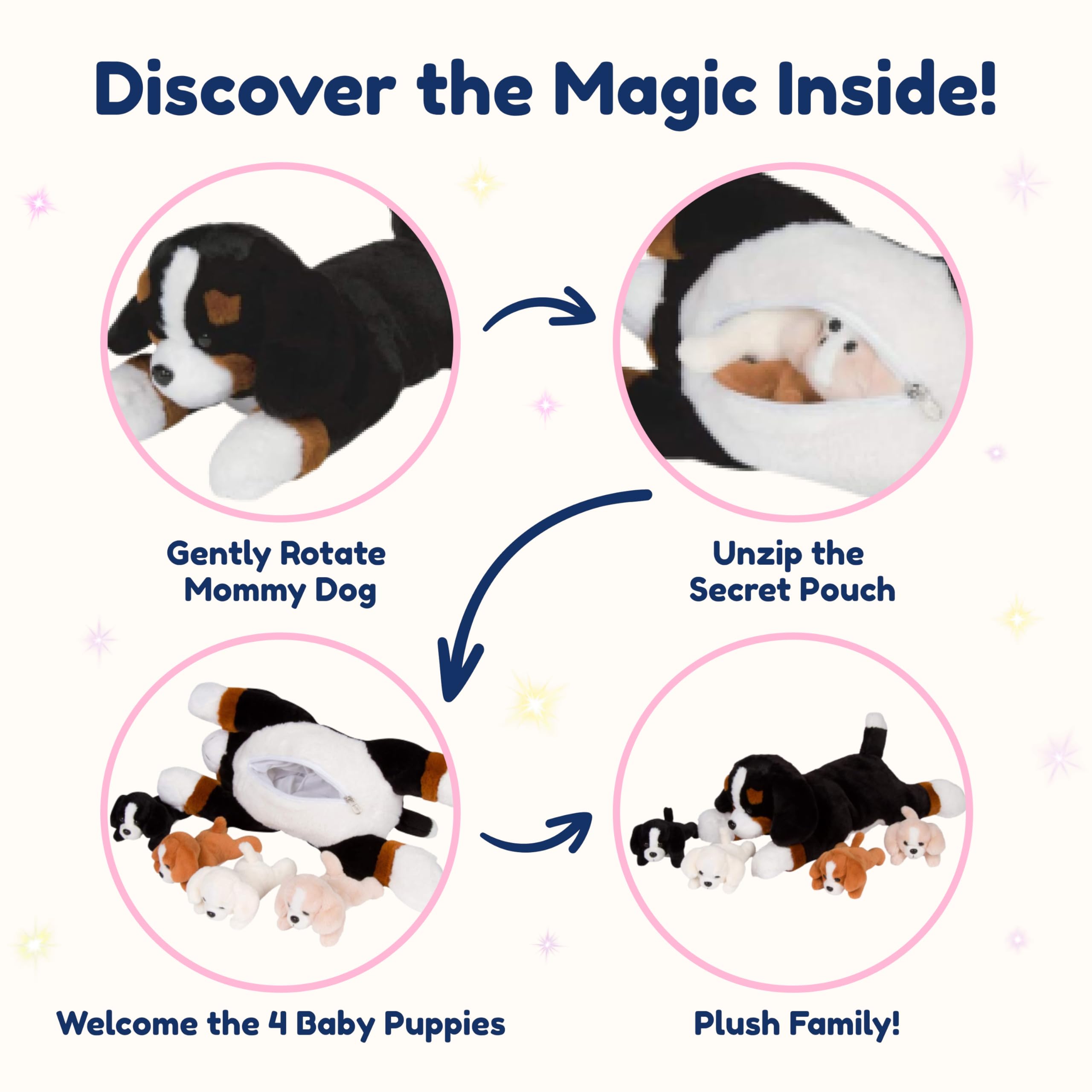 PixieCrush child playing with puppy toy demonstrates imaginative storytelling and companionship.