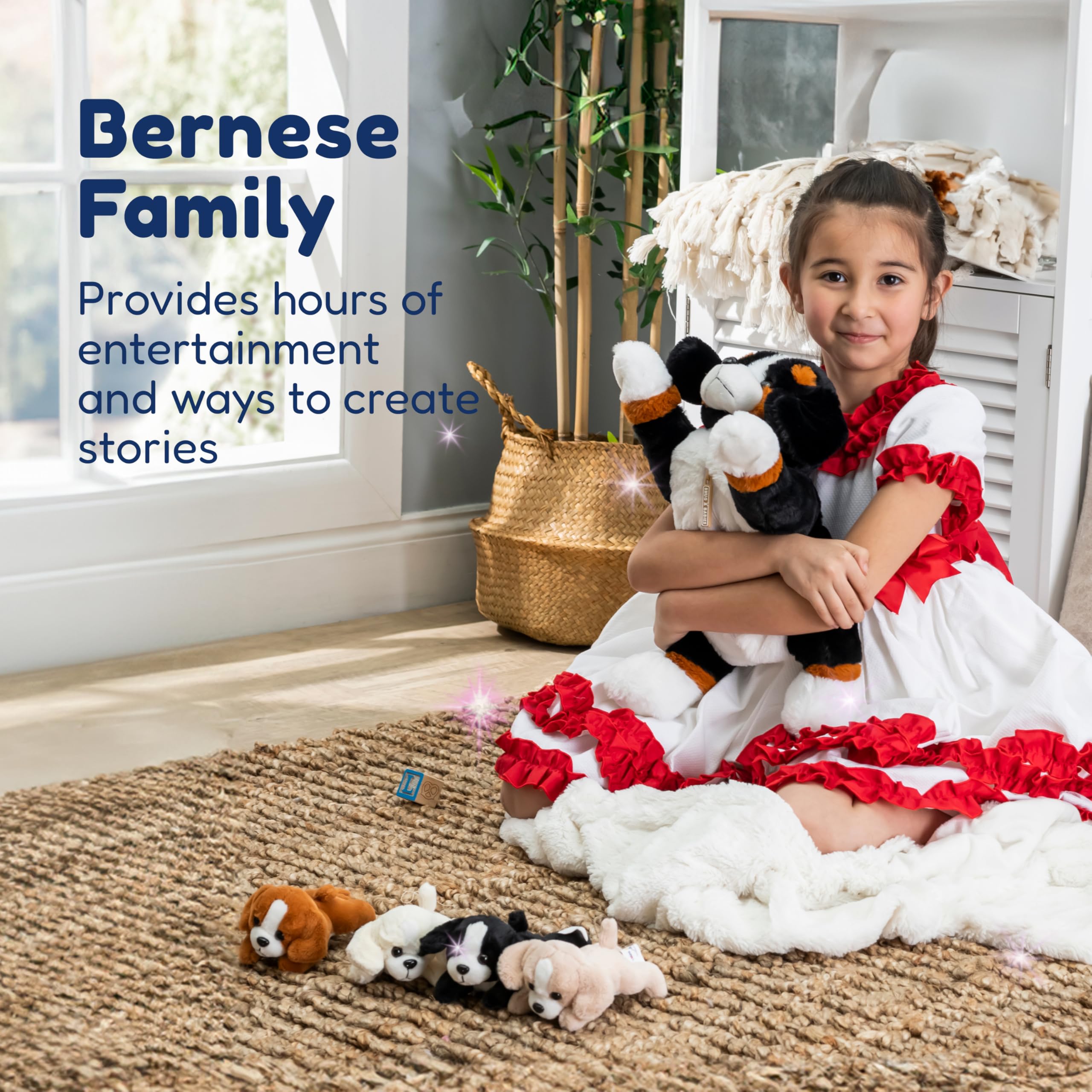 PixieCrush dog stuffed animal bedtime snuggle scene shows a comforting companion for kids.
