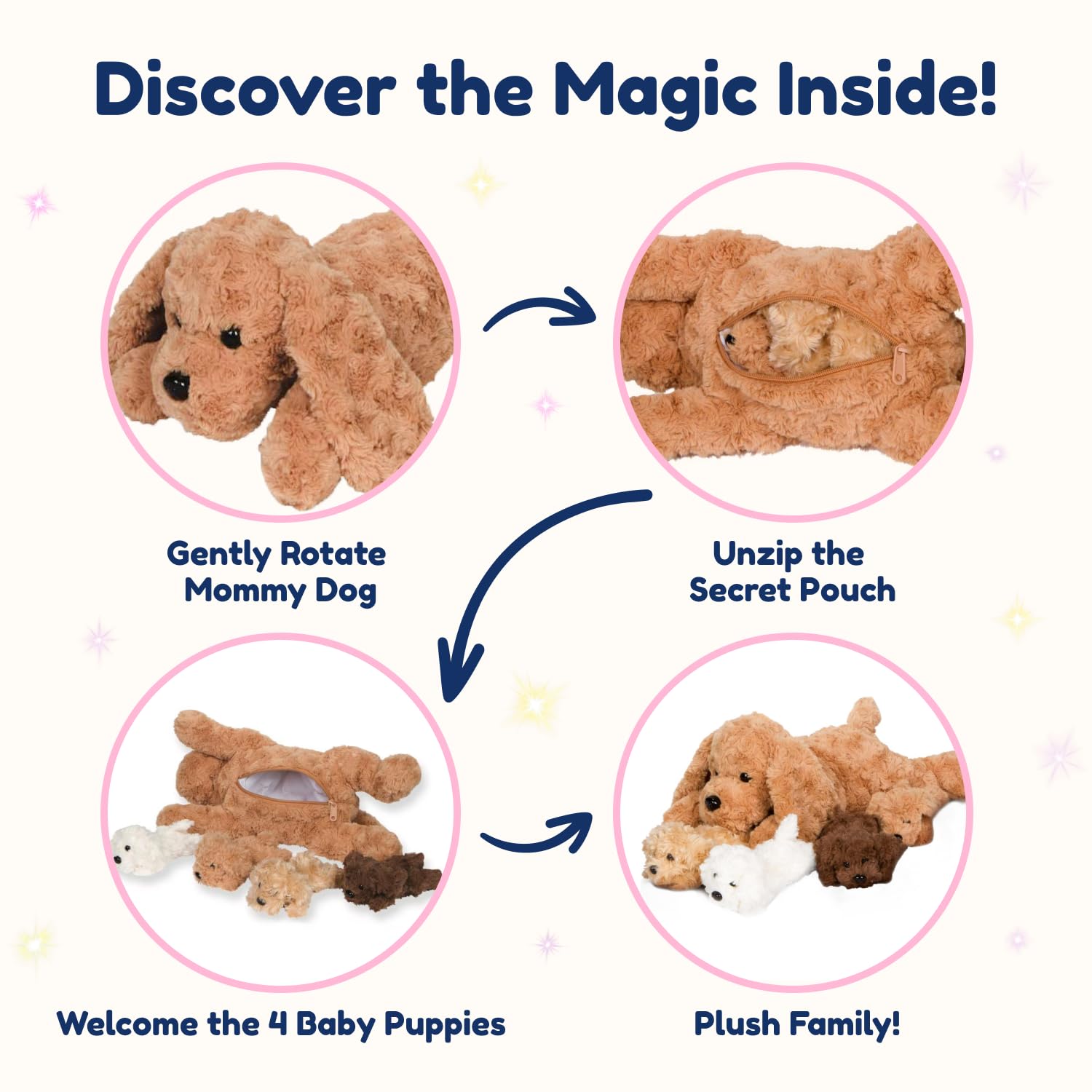 PixieCrush Puppy toy set as a charming bedroom decor accent for kids.