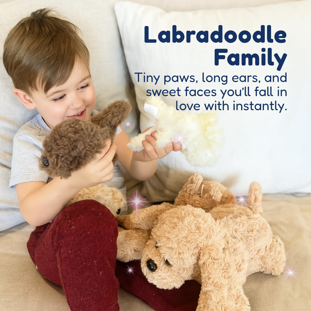 PixieCrush Soft plush dogs for bedtime; cozy snuggles and comfort.